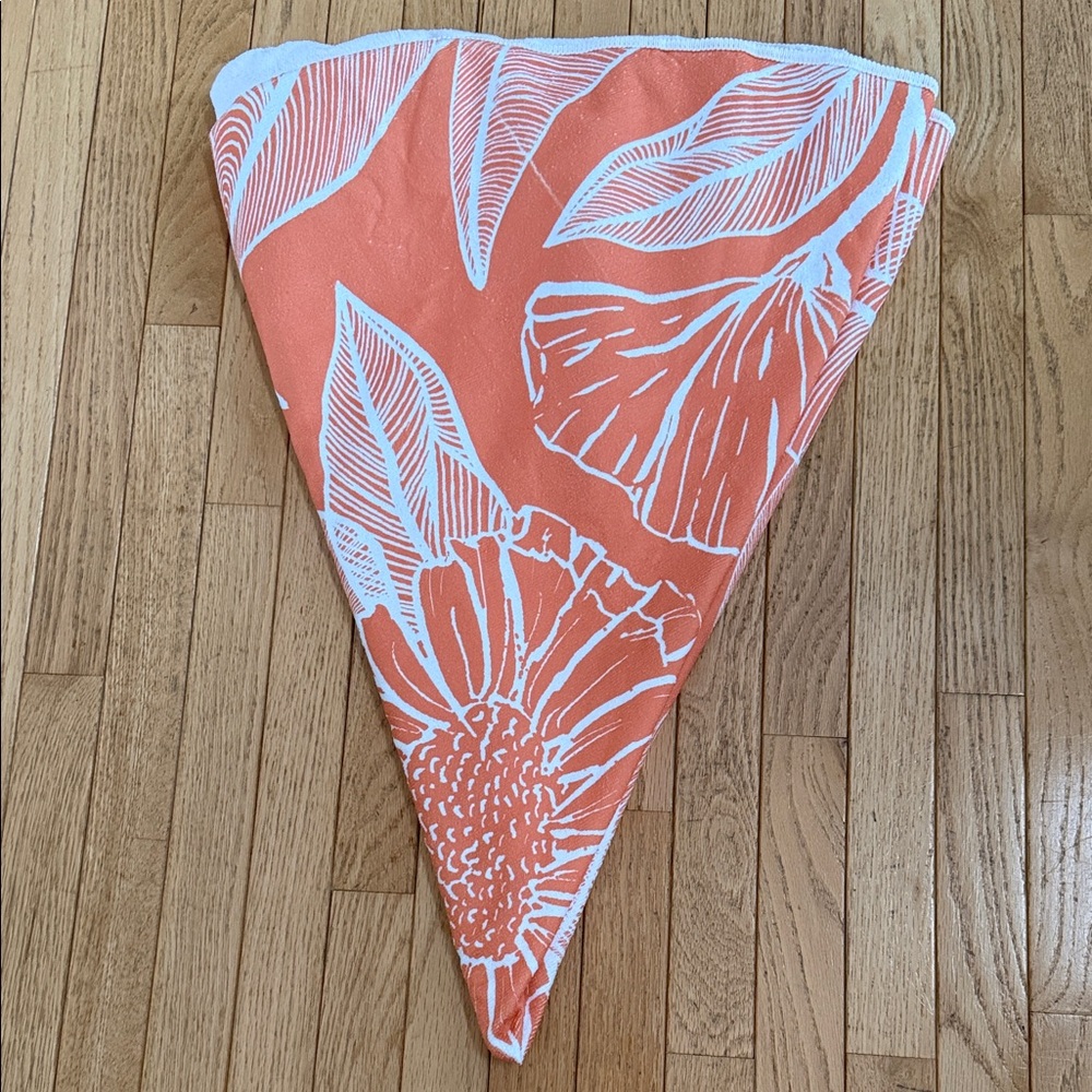 Round Orange Floral Beach Towel